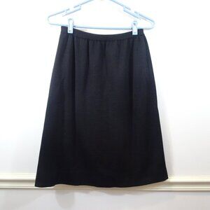 VTG Italian Merino Wool Pencil Skirt Black Knee Length Giancarlo Ferranti Size M